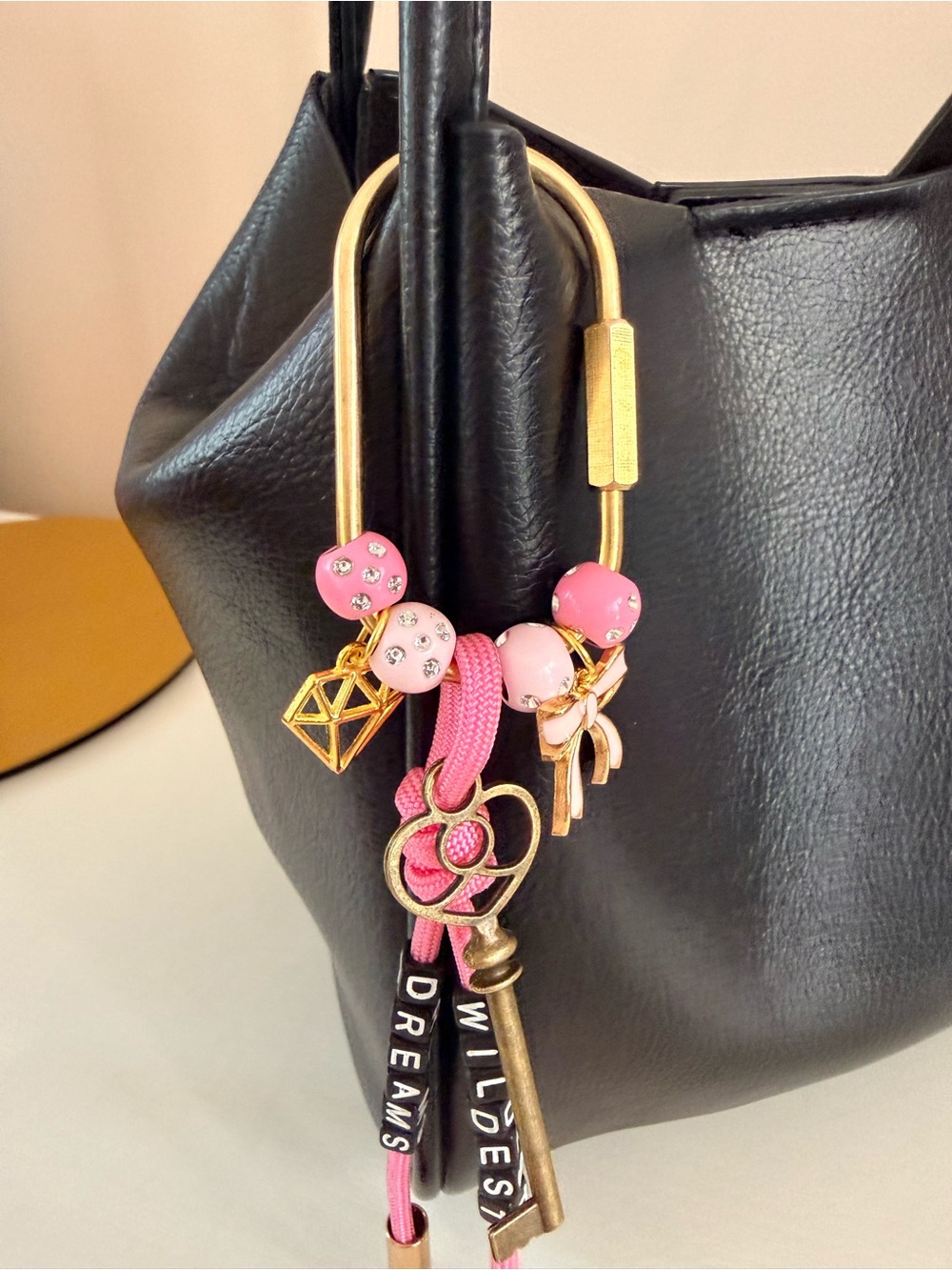 NEW Handmade Wildest Dreams Key Pink Coquette Bag Charm Keychain - Picture 6 of 9